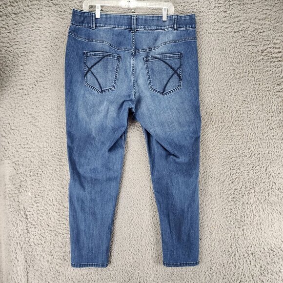 Lane Bryant Jeans Womens 18 Blue Stretch High Rise Skinny *GUC* - Picture 13 of 15